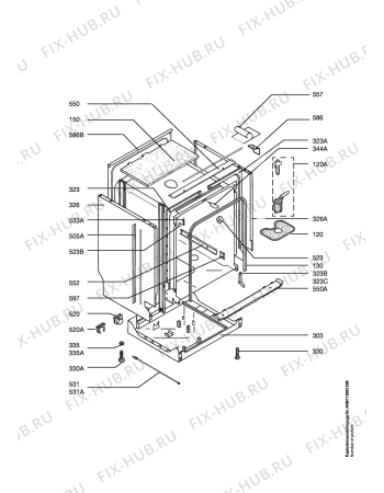 Взрыв-схема посудомоечной машины Electrolux ESI6260 W - Схема узла Housing 001